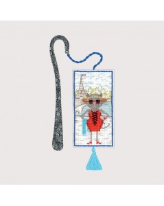 Counted cross stitch embroidery kit. Cat the Parisian bookmark. Le Bonheur des Dames 4620