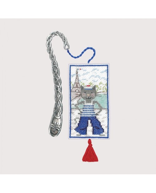 Counted cross stitch embroidery kit. Sailor cat bookmark. Le Bonheur des Dames 4621