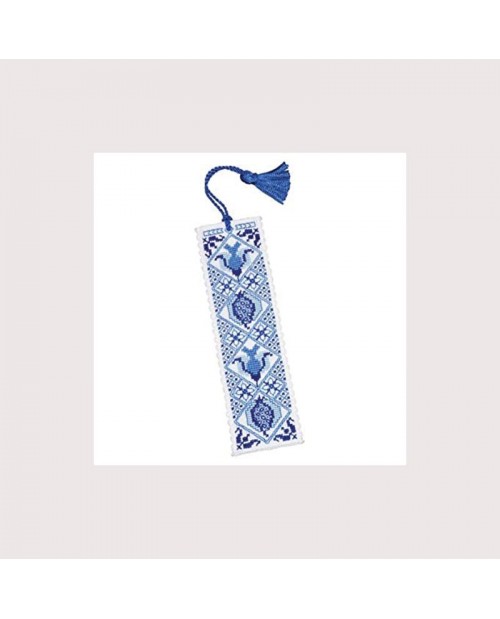 Blue Delft Bookmark, counted cross stitch kit. Textile Heritage
