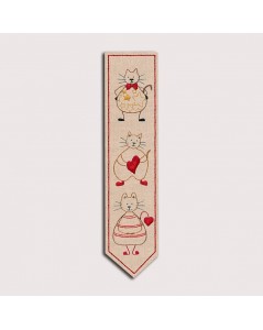 Traditional embroidery kit. Bookmark Cats. Printed design. Le Bonheur des Dames. Item n° 4716