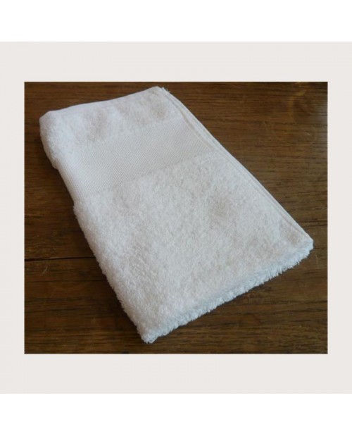 Hand-towel white with embroidery band