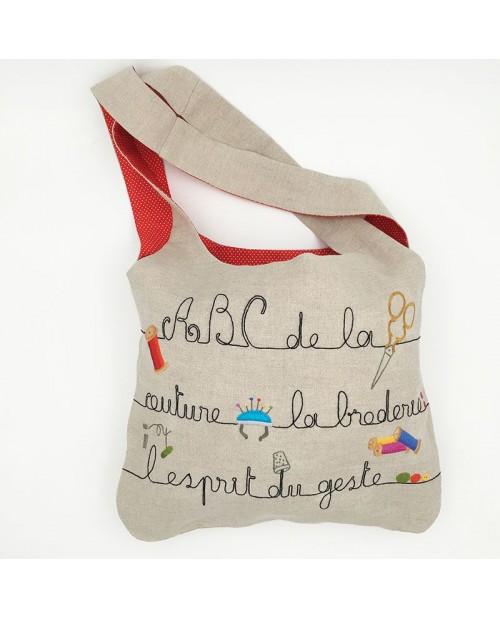 Linen bag sewn with printed couture design. To stitch by traditional embroidery. Le Bonheur des Dames. 2912_M Linen bag sewn with printed couture design. To stitch by traditional embroidery. Le Bonheur des Dames. 2912_M