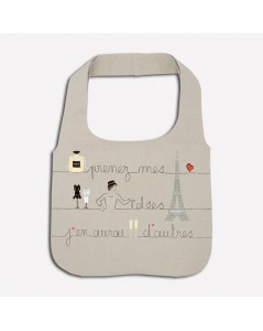 Linen bag to embroider. Traditional embroidery, printed motive. Le Bonheur des Dames. 2913_M
