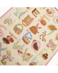 Alphabet gourmand. Cross stitch and petit point embroidery. Pastries, delicacies. Le Bonheur des Dames 1156