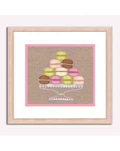 Macaron pyramide. Printed design to stitch by traditional embroidery stitches. Le Bonheur des Dames 1531
