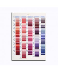 DMC Color catalogue. Samples of DMC threads. W100B. Variation, pearl, metallic, cotton. Red and violet