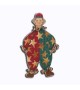 Mister Clown in red and green costume with yellow golden stars. Decorative suspension to embroider. Le Bonheur des Dames 2670