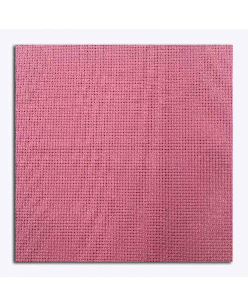 Strawberry pink 5.5 pts/cm Aida fabric, cotton, for cross stitch and counted stitch embroidery. AI55P32