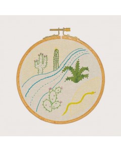 Embroidery lesson - desert ambience. Traditional embroidery kit. Le Bonheur des Dames 1541