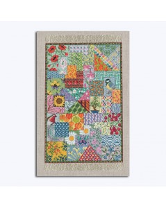 Miniature carpet Patchwork. To stitch by petit point on linen fabric. Design by Cécile Vessière for Le Bonheur des Dames. 3669