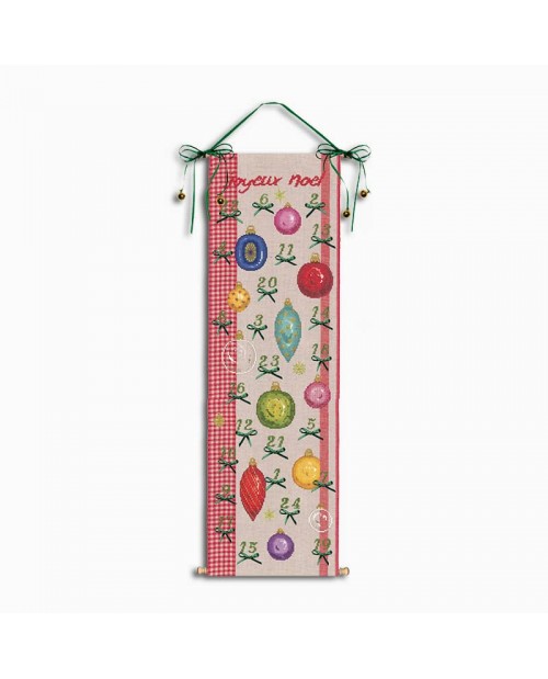 Calendrier de l'Avent Boules de Noël. Kit broderie point de croix. Le Bonheur des Dames 5093 Calendrier de l'Avent Boules de Noël. Kit broderie point de croix. Le Bonheur des Dames 5093