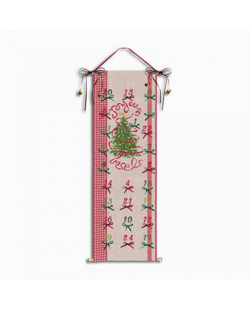 Advent calendar with Christmas tree. Cross stitch embroidery kit. Le Bonheur des Dames 5092