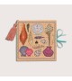 Needle case - book with felt pages. Salmon linen cover to stitch.  Motive - sea shells. Le Bonheur des Dames 3475