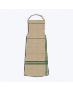 Linen apron with green grid pattern. Le Bonheur des dames