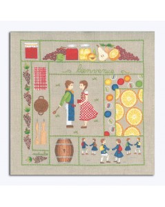 Welcome September. Printed design to stitch with traditional embroidery stitches. Le Bonheur des Dames. 7709