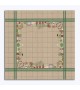 Tablecloth with vegetables. Natural linen with green grid. Counted cross stitch embroidery. Le Bonheur des Dames.
