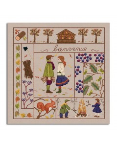 Welcome November. Printed design to stitch with traditional embroidery stitches. Le Bonheur des Dames. 7711