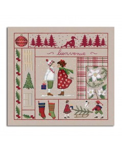 Bienvenue Décembre. Kit imprimé à broder de façon traditionnelle. Le Bonheur des Dames. 7712