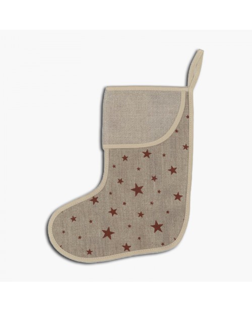 Christmas Shoe with dark red printed stars. Le Bonheur des Dames BER2