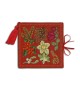 Needle case embroidered on red linen. Christmas Flowers. Le Bonheur des Dames 3479