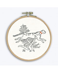 Kit broderie imprimé, broderie traditionnelle. La course du guépard. Le Bonheur des Dames 1550