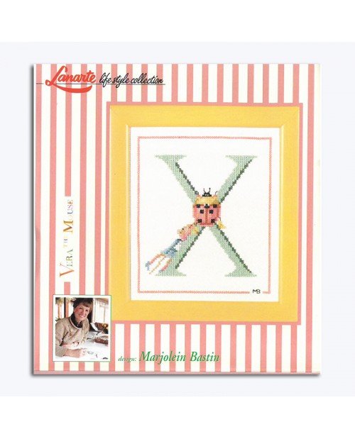 Letter X with the ladybug and Vera the mouse. Cross stitch kit. Lanarte 34424