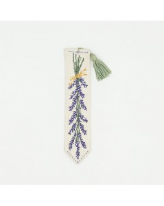 Bookmark embroidered in cross stitch. Pattern: bunch of lavender. Le Bonheur des Dames 4515