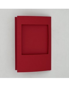 5 cards with envelopes - three flaps, middle flap with aperture, square opening, red carton. CPPC10
