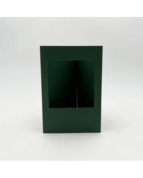 Five cards with three flaps, green carton, square passe-partout. Sold with envelopes. Le Bonheur des Dames CPPC11