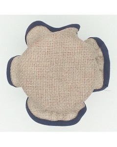 Jam lid cover to embroider by counted cross stitch, made of linen Aïda with blue marine border.