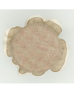 Jam lid cover to embroider by counted cross stitch, made of linen Aïda with ivory border. PCAL2