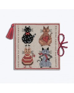 Needle case. Cats. Cross stitch kit on Aida fabric. Le Bonheur des Dames 3462