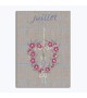 Broderie en kit. Torchon Juillet. Motif coeur de coquelicots roses. Le Bonheur des Dames TL07