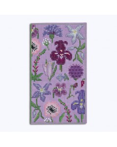 Etui à lunettes Mauves. Kit broderie point de croix. Référence 3241. Le Bonheur des Dames