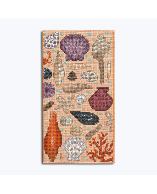 Spectacle case seashells. Counted cross stitch kits. Item n° 3242 Le Bonheur des Dames