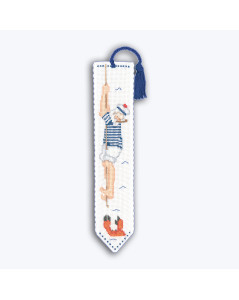 Bookmark seaman with crab embroidered by cross stitch. Le Bonheur des Dames 4555