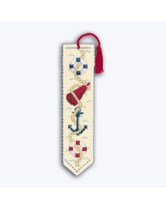 Buoys. Bookmark stitched by counted cross stitch kit on Aïda fabric. Le Bonheur des Dames 4517