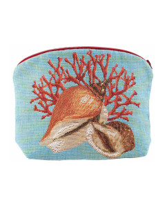 Blue case with seashells and corals. Jacquard pattern. Art de Lys TR5159T