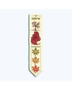 Autumn. Bookmark stitched by counted cross stitch kit on Aïda fabric. Le Bonheur des Dames 4525
