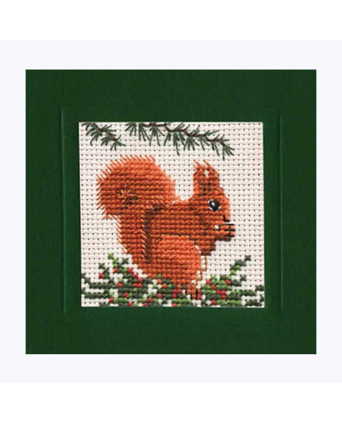 Red squirrel. Greeting card to cross stitch. Embroidery kit by Textile Heritage Collection 341832