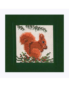 Red squirrel. Greeting card to cross stitch. Embroidery kit by Textile Heritage Collection 341832