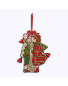 Christmas couple. Decorative suspension embroidered in cross stitch. Le Bonheur des Dames 2673