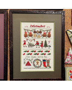 December. Picture embroidered in cross stitch, tent stitch, etc. Series 12 months of the year. 1149