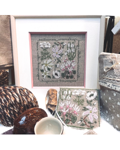 Miniature square picture White Flowers. Cross stitch embroidery. Le Bonheur des Dames 2285