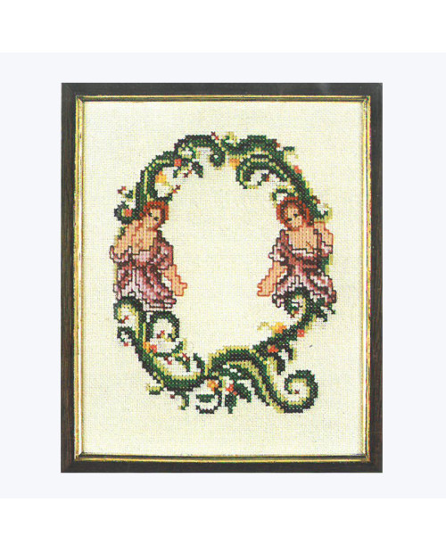 Letter Q. Ancient style. Counted cross stitch embroidery. Lanarte 33366