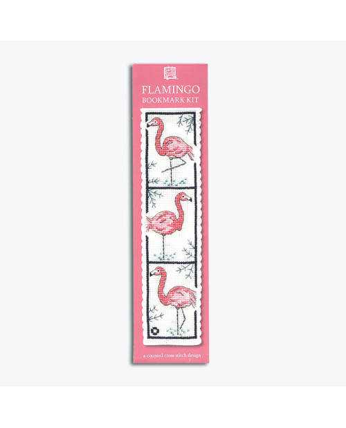 Marque-page. Flamingos roses. À broder au point de croix. Textile Heritage Collection 220113