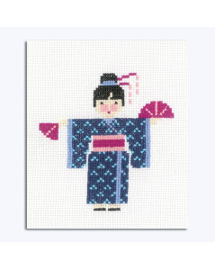 Japonaise. Kit broderie point de croix pour les débutants. Le Bonheur des Dames 2836