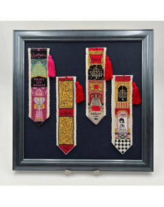 Bookmarks embroidered in counted cross stitch. Grevin Museum series. Le Bonheur des Dames