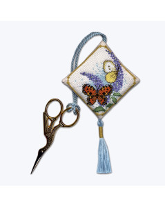 Scissor keep Butterflies & Buddleias. Counted cross stitch embroidery kit. Textile Heritage Collection 122325