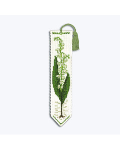 Lily of the valley. Bookmark to embroider in cross stitch. Pattern: lily of the valley flowers. Le Bonheur des Dames 4511